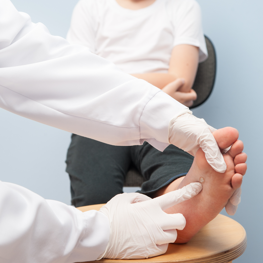 Amputation Prevention Experts Health Network doctor pointing to foot